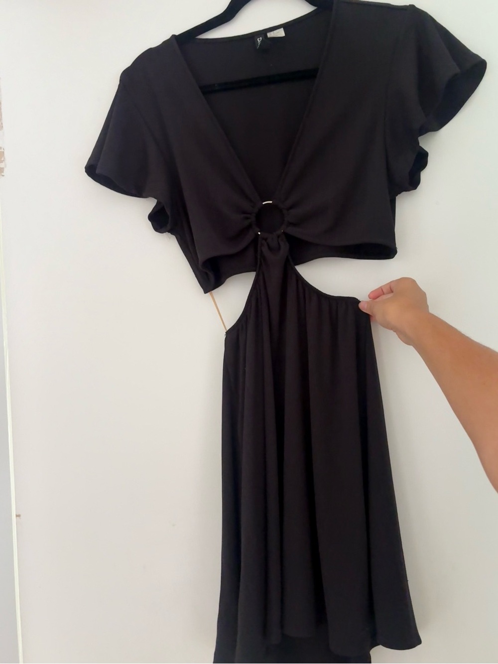 H&M Black Mini Dress with Ring Cutout